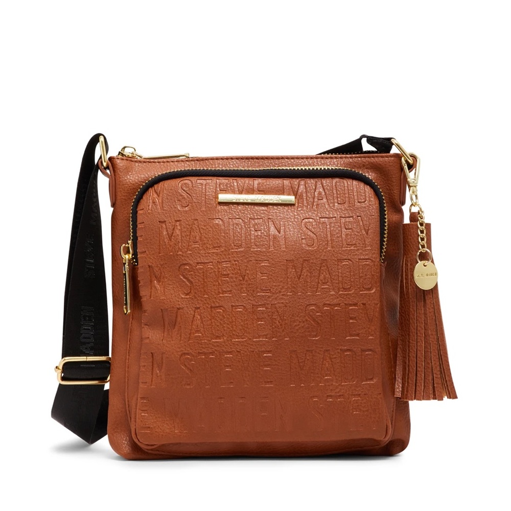 Steve Madden Cognac Logo Crossbody Bag